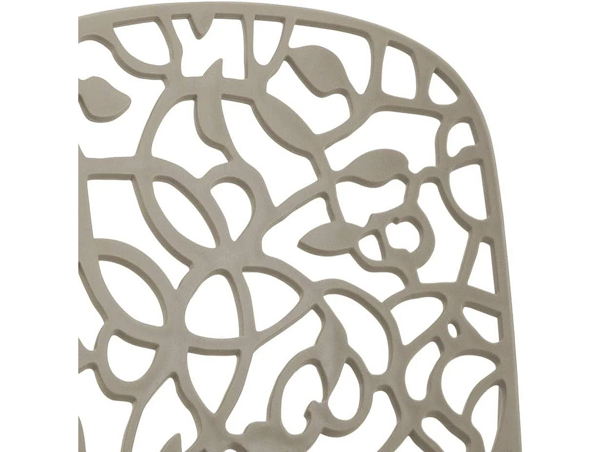 Lot de 6 chaises de jardin empilables en résine coloris taupe - Longueur 47 x Profondeur 50 x Hauteur 87 cm