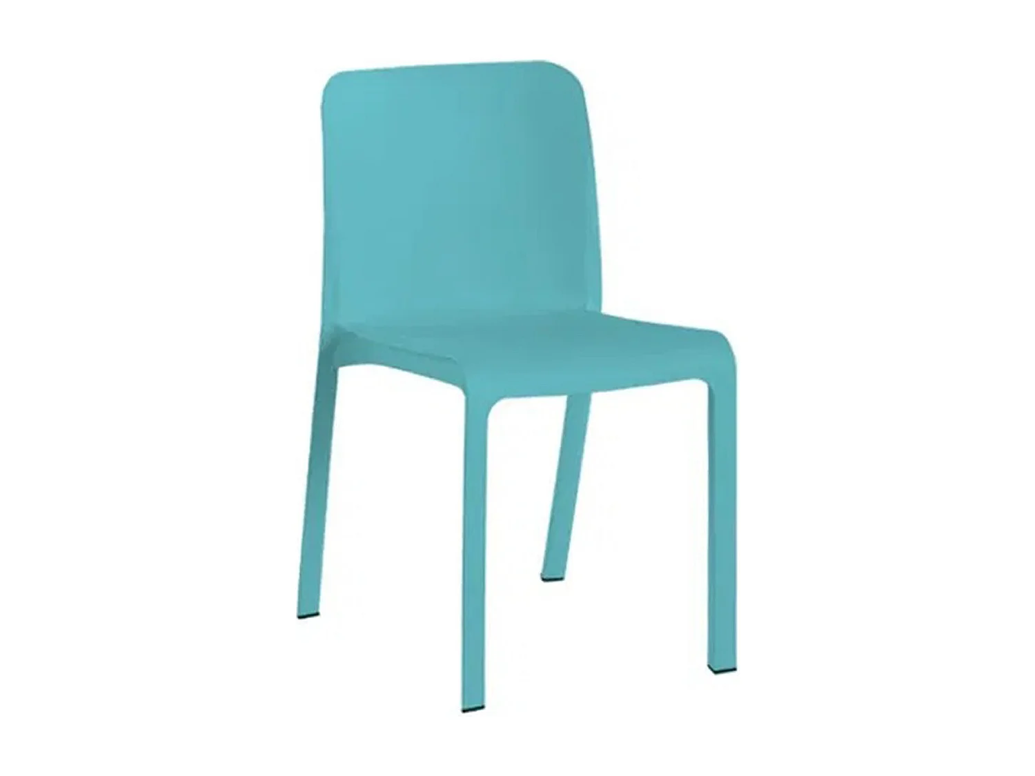 Lot de 6 chaises de jardin empilables en résine coloris bleu azul - Longueur 48 x Profondeur 53 x Hauteur 80 cm