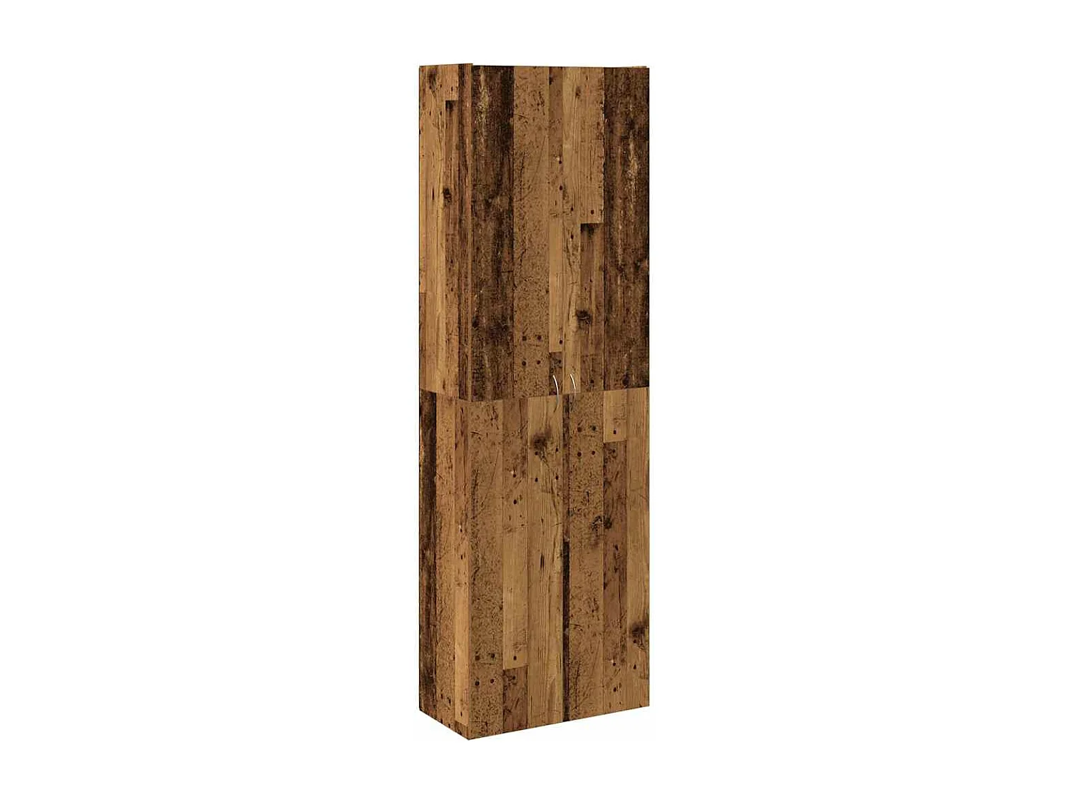 Hoge kast 60x32x190 cm bewerkt hout oud houtkleurig