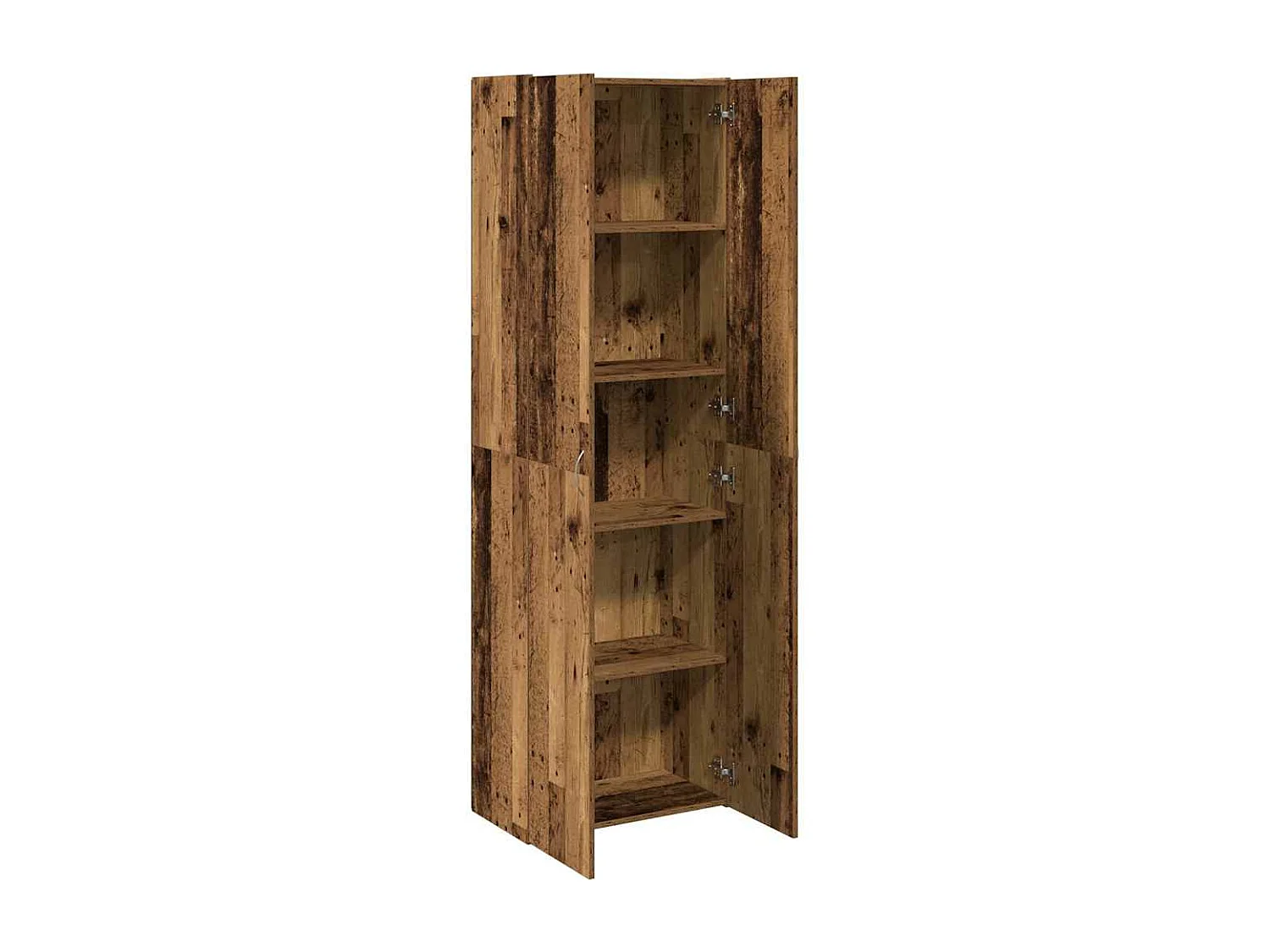 Hoge kast 60x32x190 cm bewerkt hout oud houtkleurig
