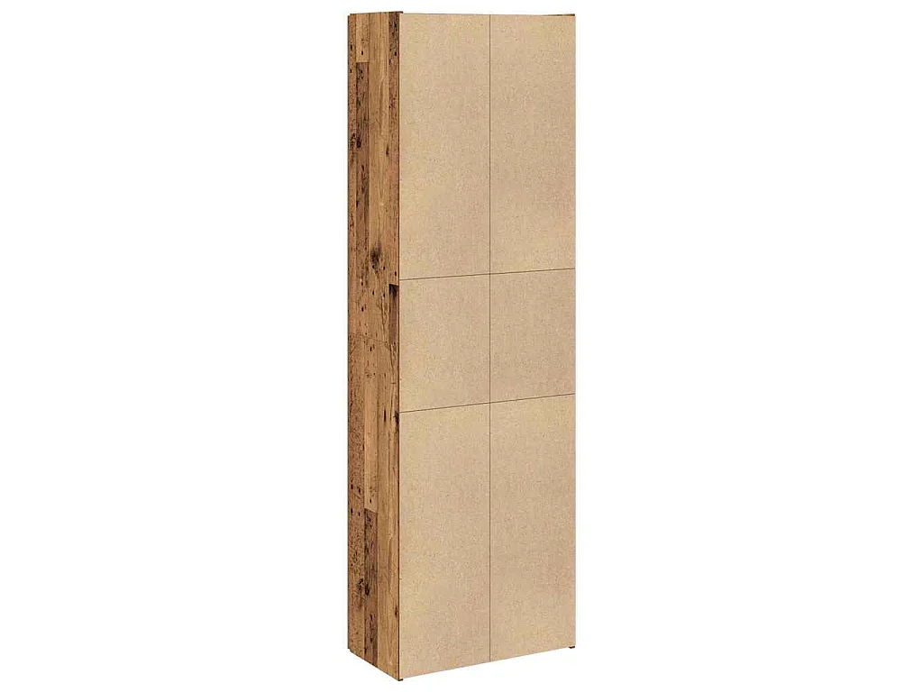 Aparador alto madera de ingeniería envejecida 60x32x190 cm
