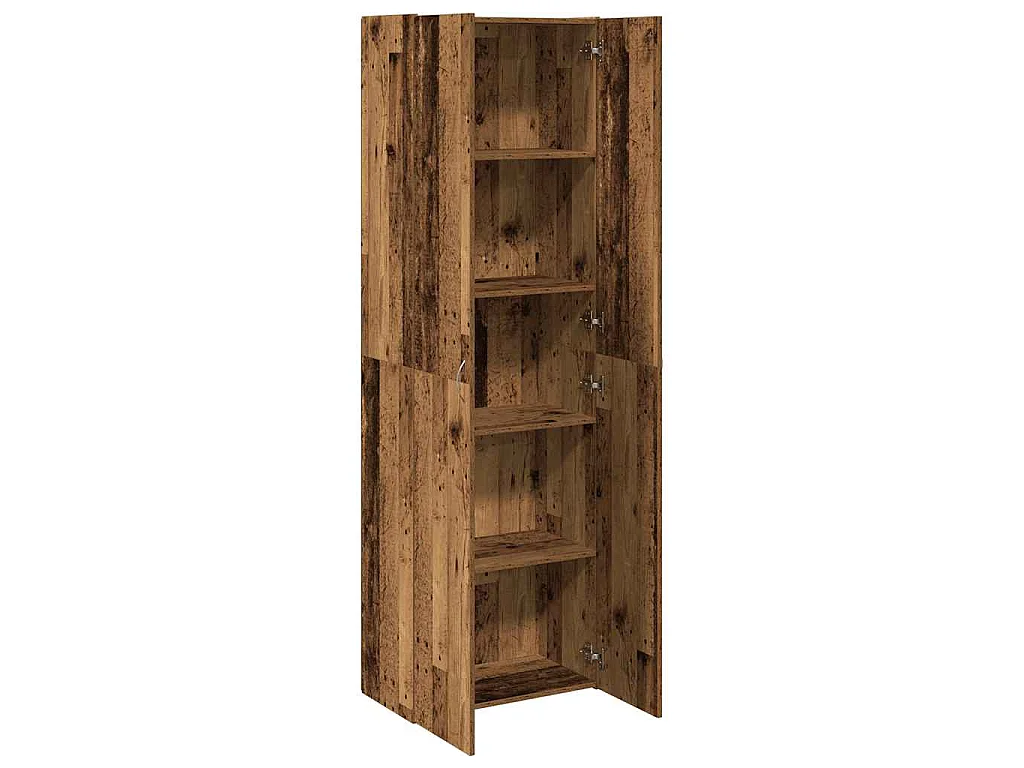 Aparador alto madera de ingeniería envejecida 60x32x190 cm
