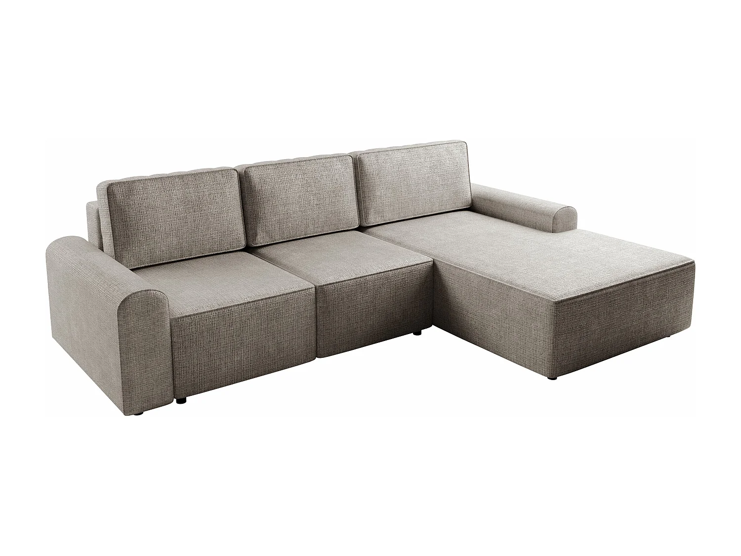 Canapé d'angle Stonecrest 105, Gris, Fonction de couchage, Boîte de literie, 258x168x85cm