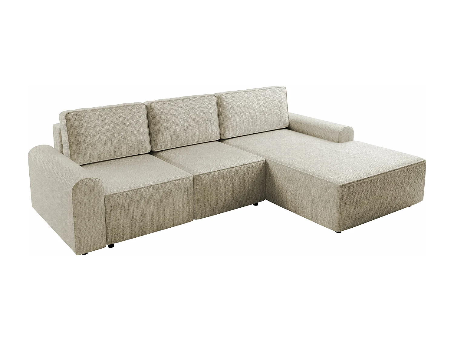 Canapé d'angle Stonecrest 105, Brun clair, Fonction de couchage, Boîte de literie, 258cm