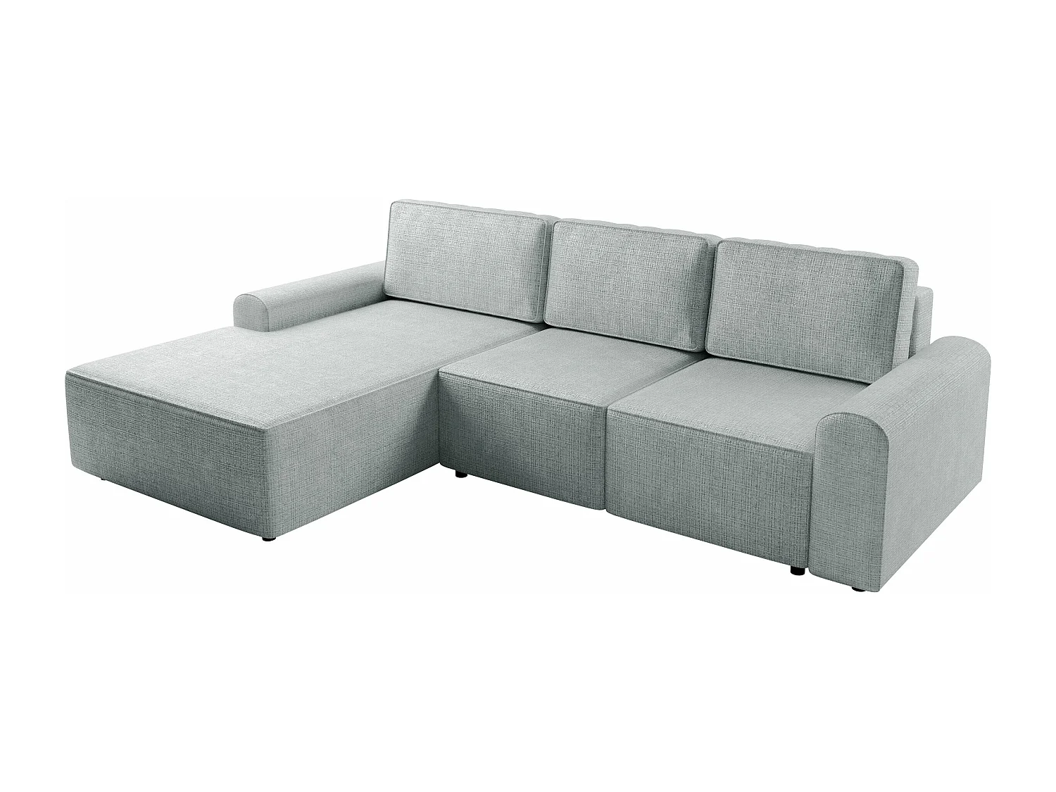 Canapé d'angle Stonecrest 105, Gris, Fonction de couchage, Boîte de literie, 258x168x85cm