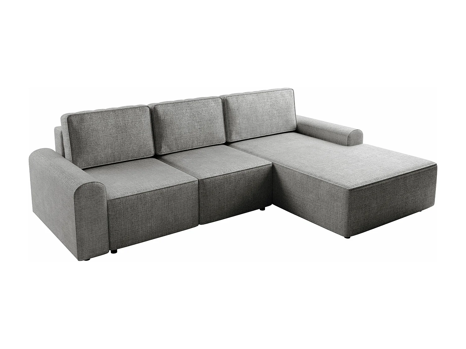 Canapé d'angle Stonecrest 105, Bleu, Fonction de couchage, Boîte de literie, 258x168x85cm