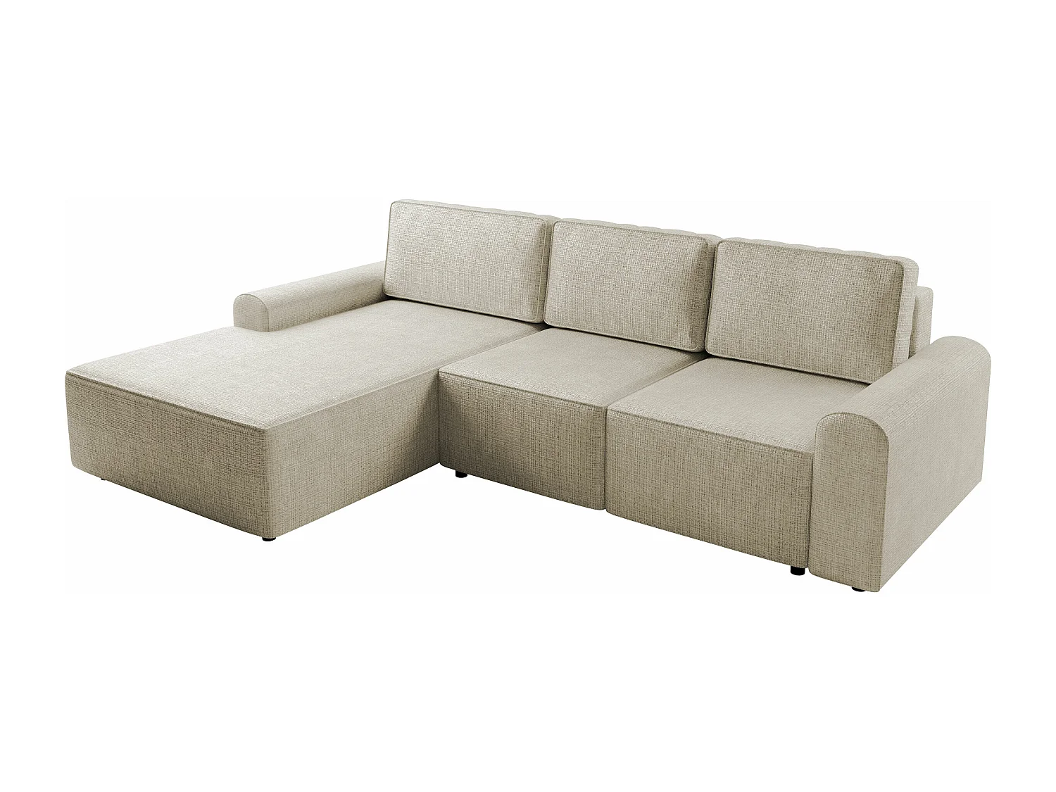 Canapé d'angle Stonecrest 105, Brun clair, Fonction de couchage, Boîte de literie, 258cm