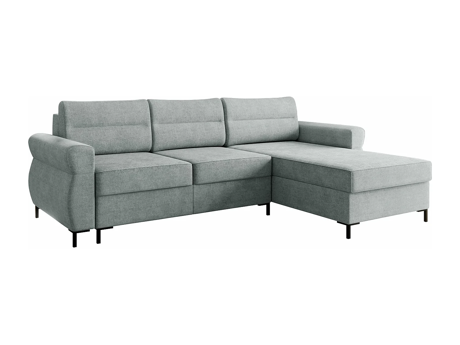 Canapé d'angle Stonecrest 103, Gris, Fonction de couchage, Boîte de literie, 258x170x92cm