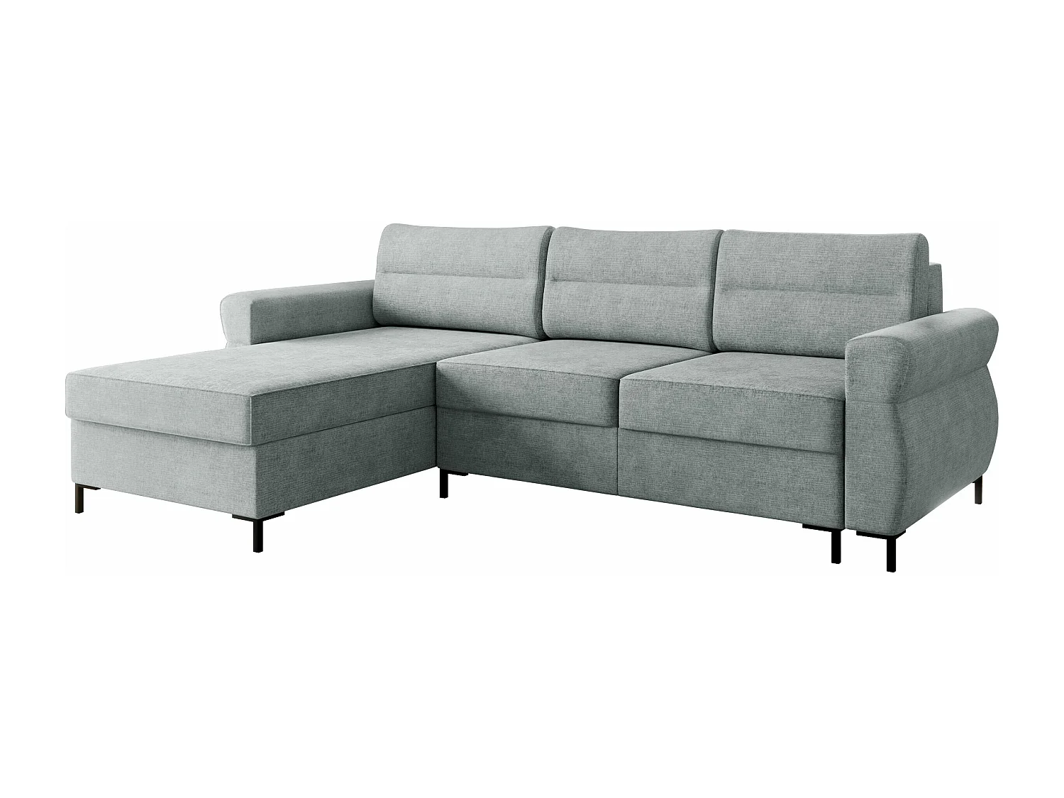 Canapé d'angle Stonecrest 103, Gris, Fonction de couchage, Boîte de literie, 258x170x92cm