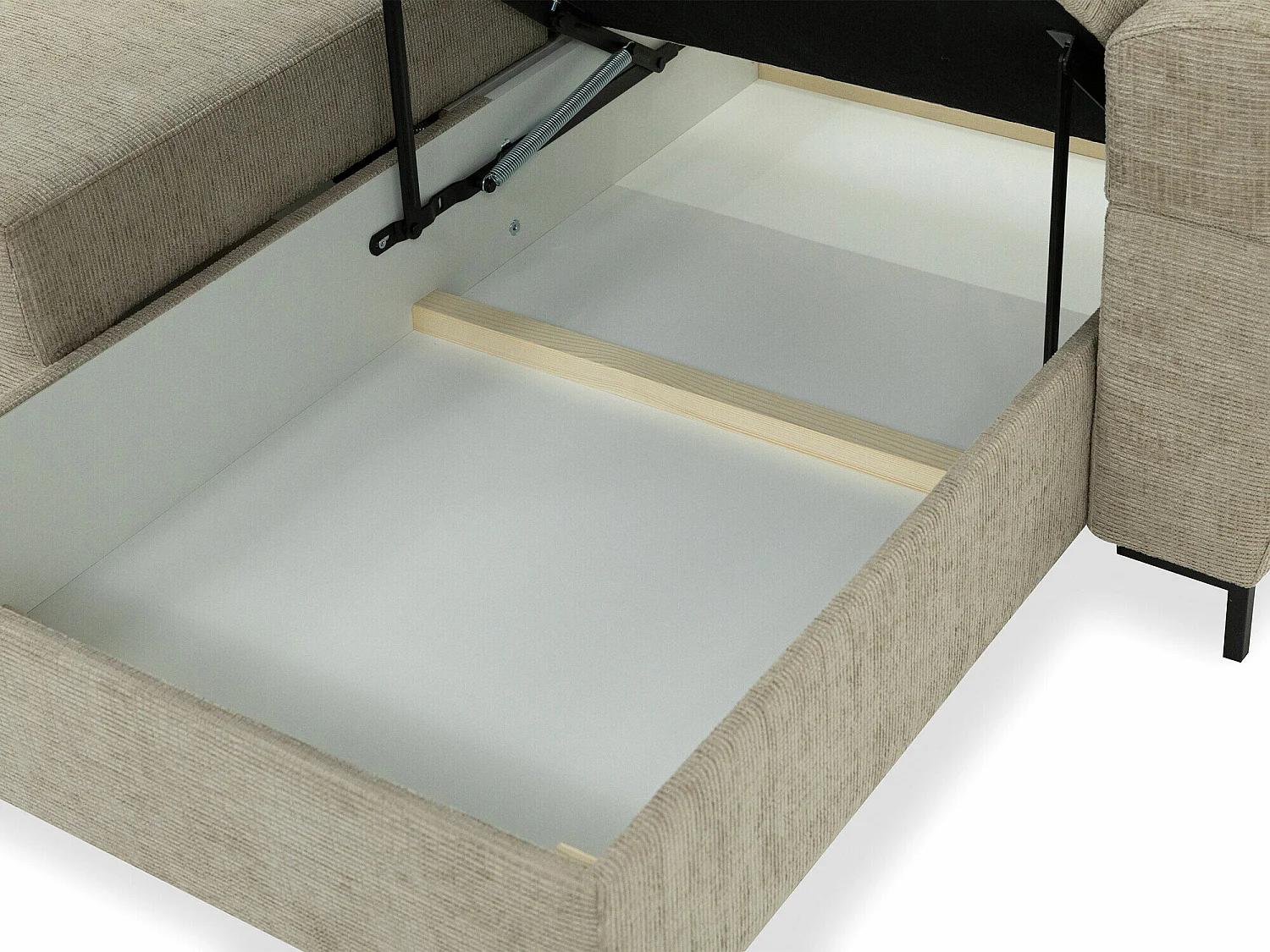 Canapé d'angle Stonecrest 103, Gris, Fonction de couchage, Boîte de literie, 258x170x92cm