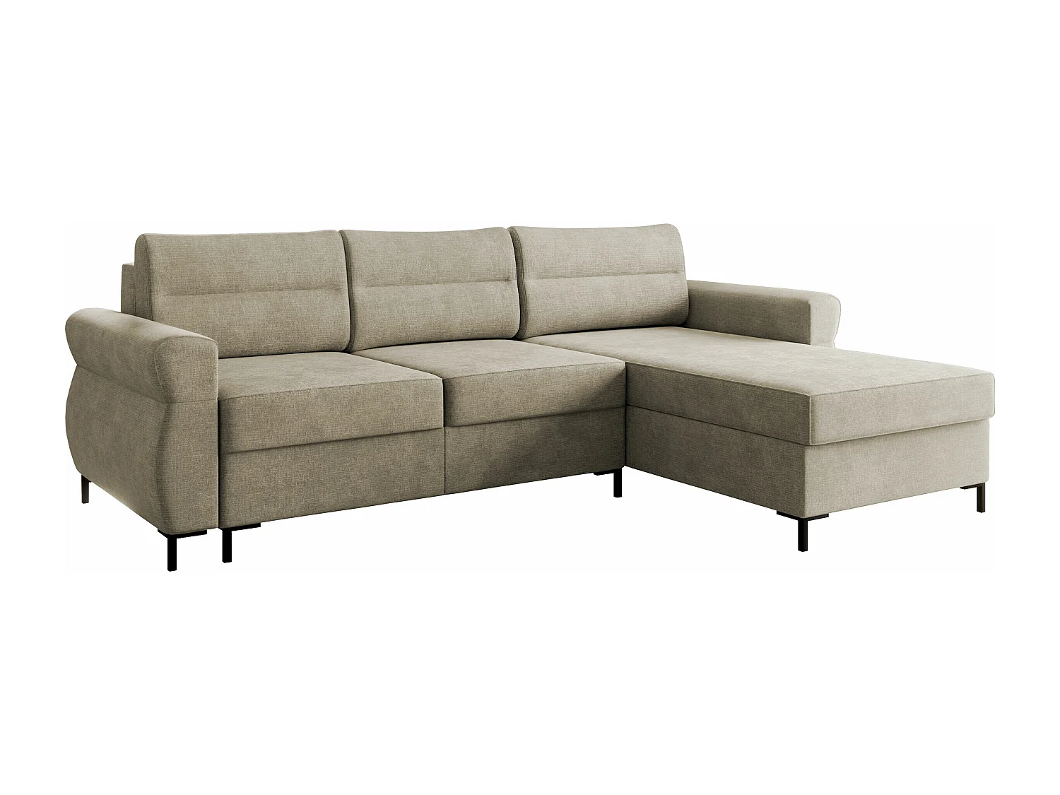 Canapé d'angle Stonecrest 103, Brun clair, Fonction de couchage, Boîte de literie, 258cm