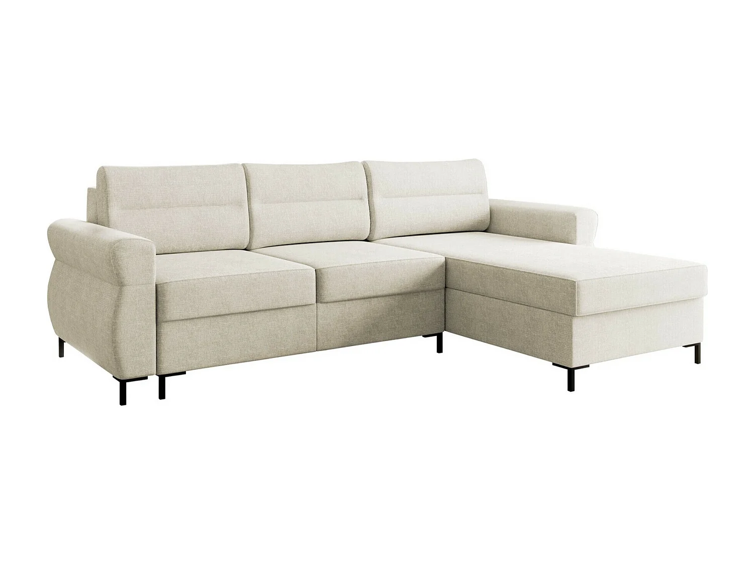 Canapé d'angle Stonecrest 103, Brun clair, Fonction de couchage, Boîte de literie, 258cm