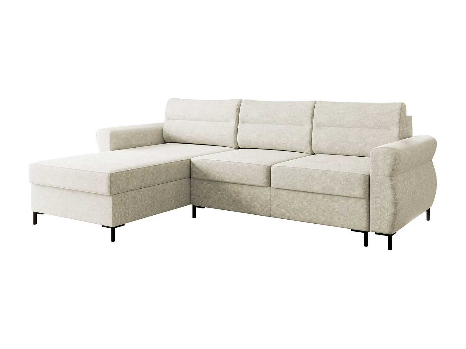 Canapé d'angle Stonecrest 103, Brun clair, Fonction de couchage, Boîte de literie, 258cm