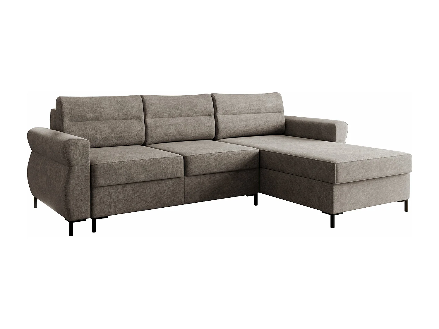 Sofá rinconero Stonecrest 103, Gris, Función de descanso, Almacenaje, 258x170x92cm