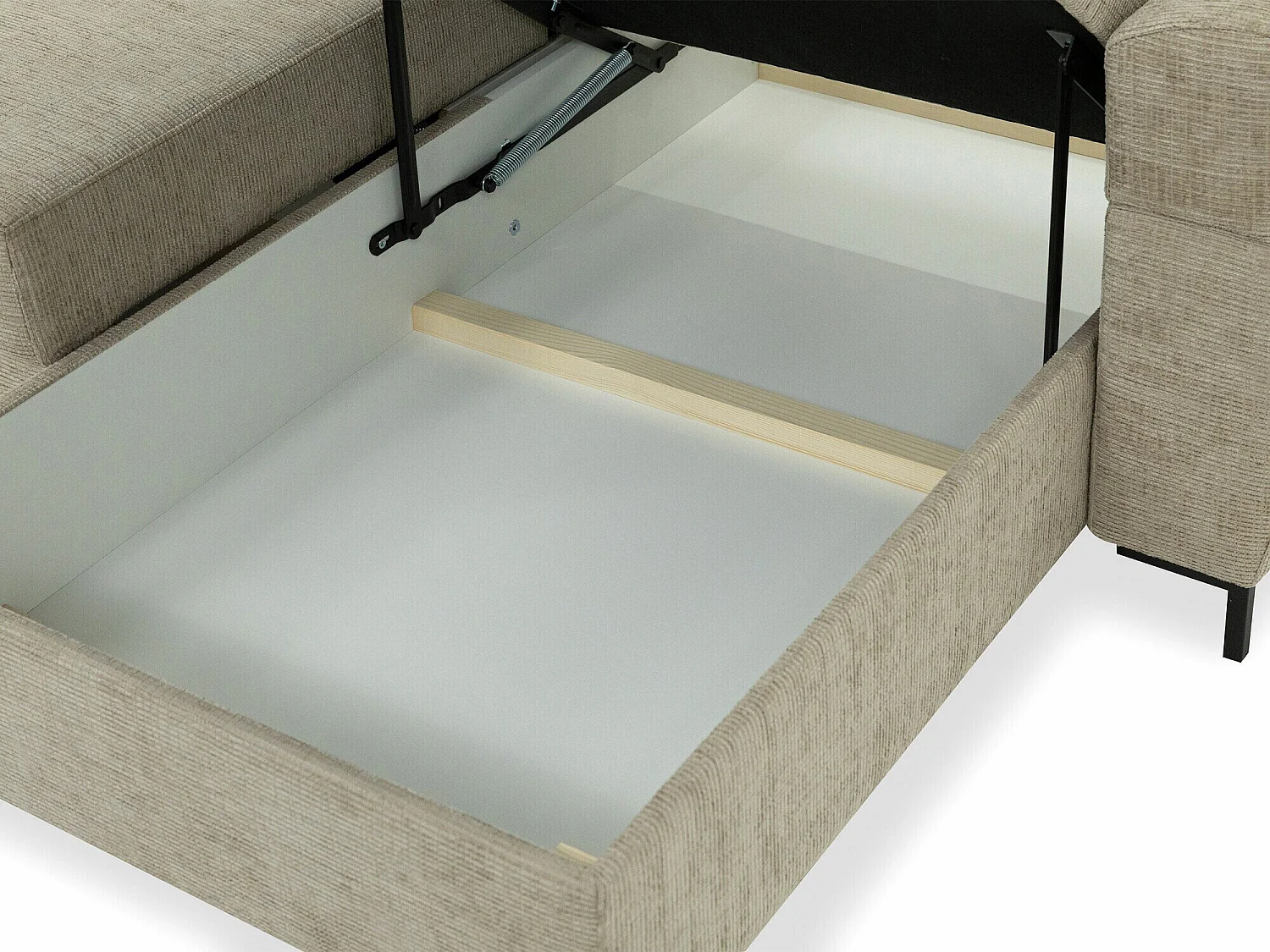 Sofá rinconero Stonecrest 103, Gris, Función de descanso, Almacenaje, 258x170x92cm