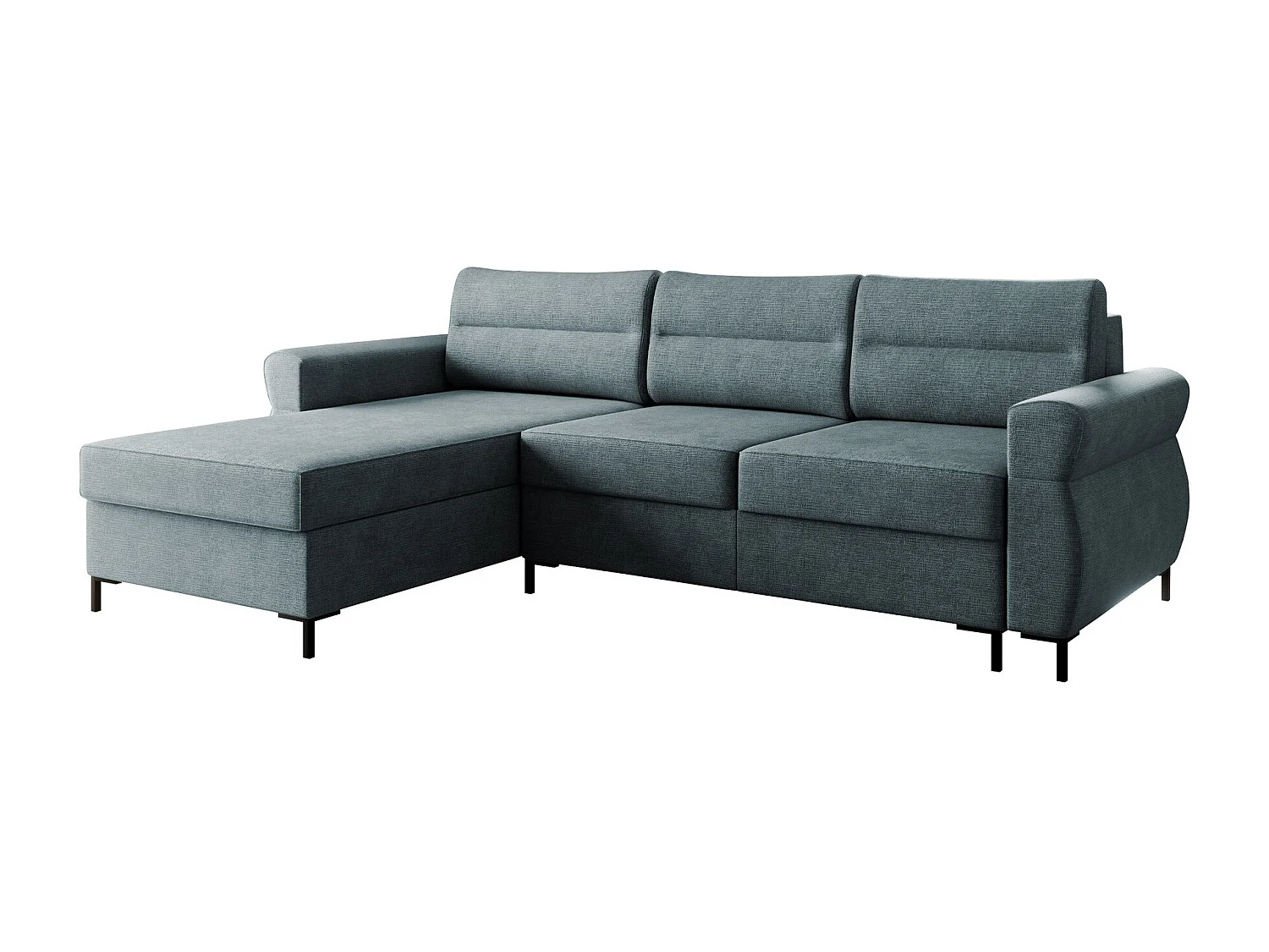 Sofá de canto Stonecrest 103, Azul, Funcionalidade de dormir