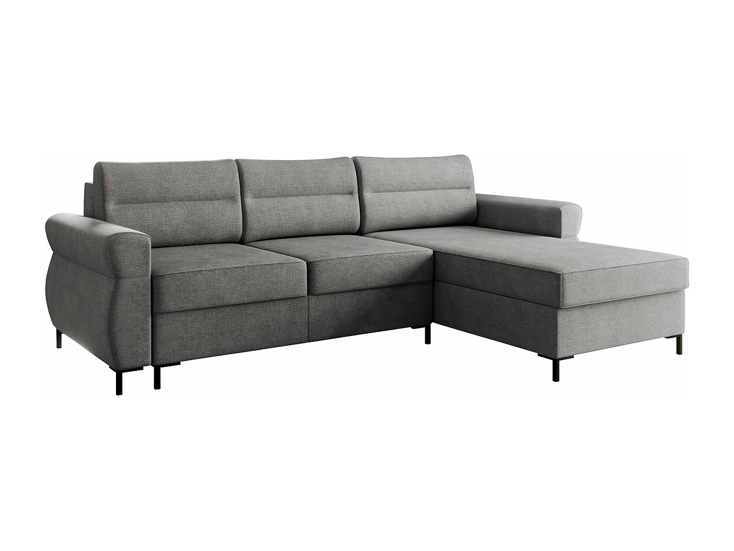 Canapé d'angle Stonecrest 103, Bleu, Fonction de couchage, Boîte de literie, 258x170x92cm