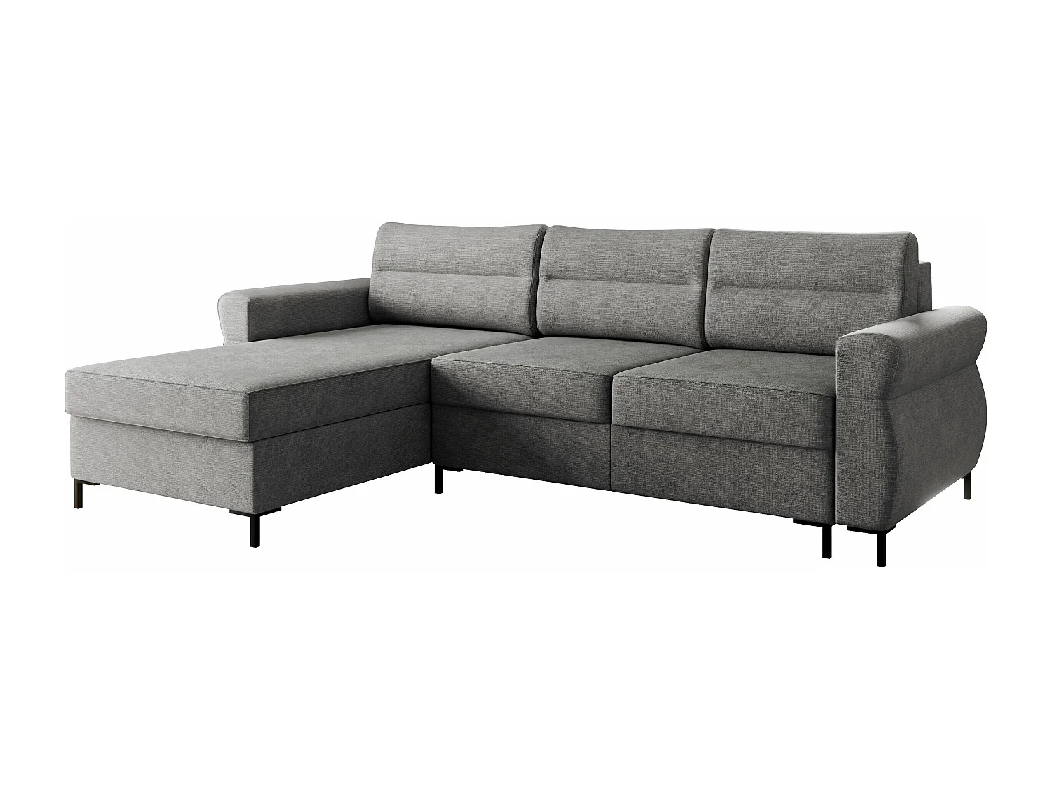 Canapé d'angle Stonecrest 103, Bleu, Fonction de couchage, Boîte de literie, 258x170x92cm