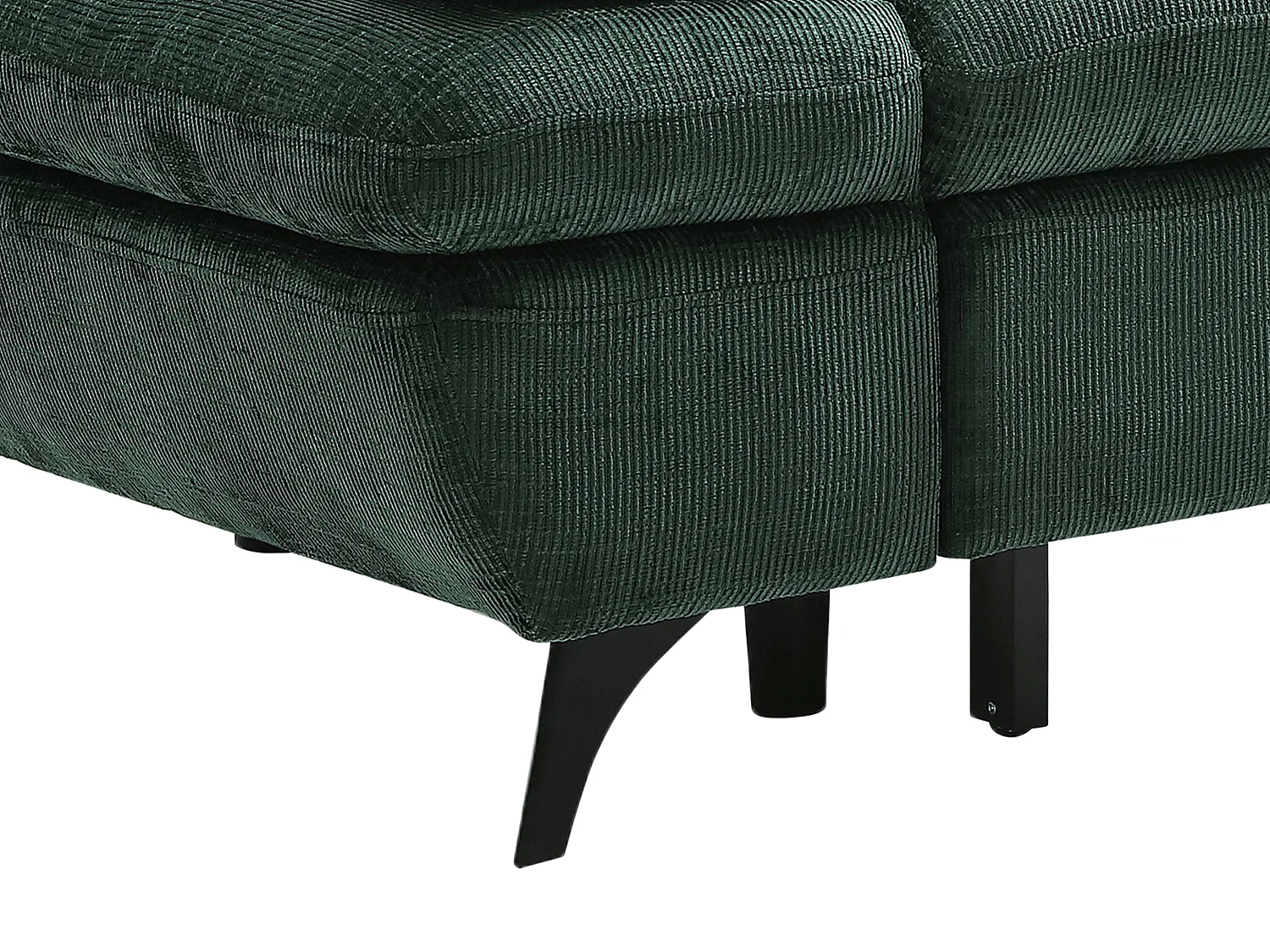 Canapé d'angle droit convertible en tissu texturé vert SURDELI