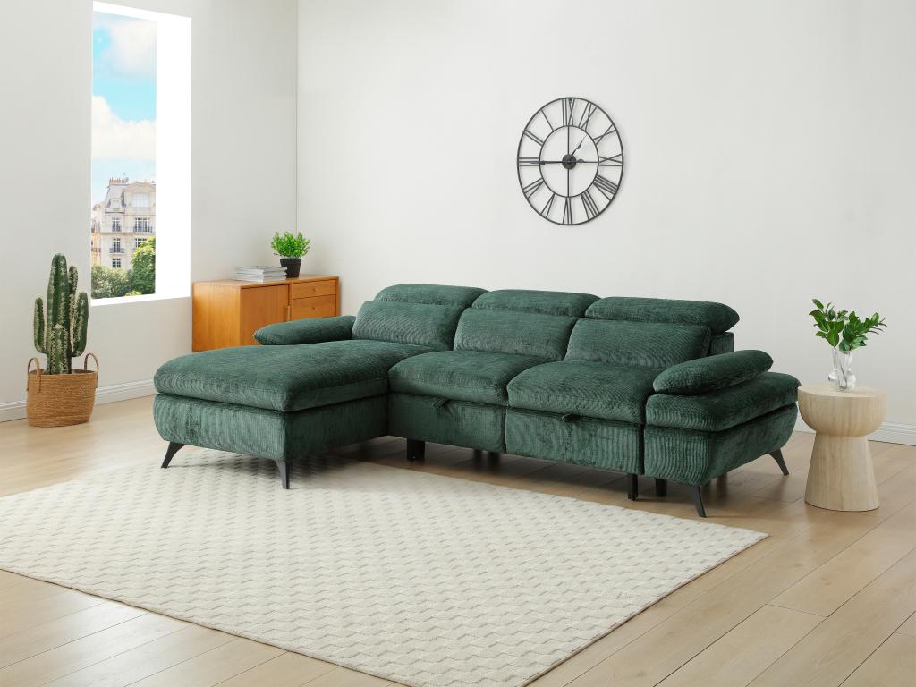 Ecksofa mit Schlaffunktion mit Bettkasten - Ecke links - Strukturstoff - Gr günstig online kaufen