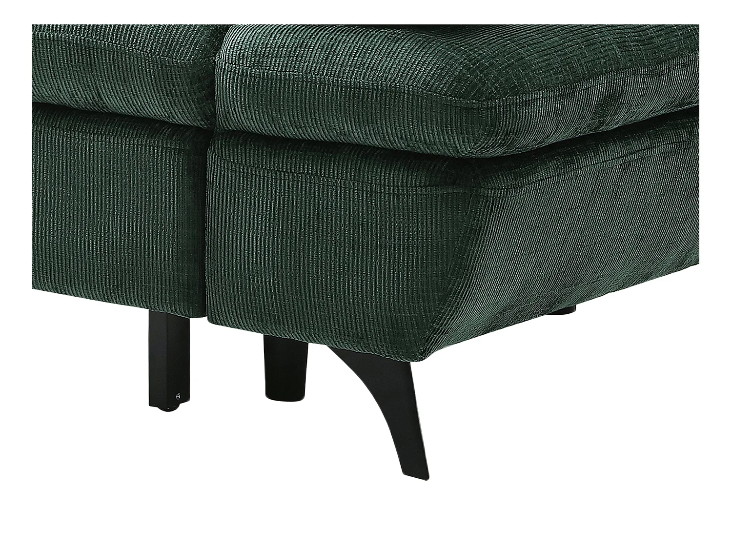 Canapé d'angle gauche convertible en tissu texturé vert SURDELI