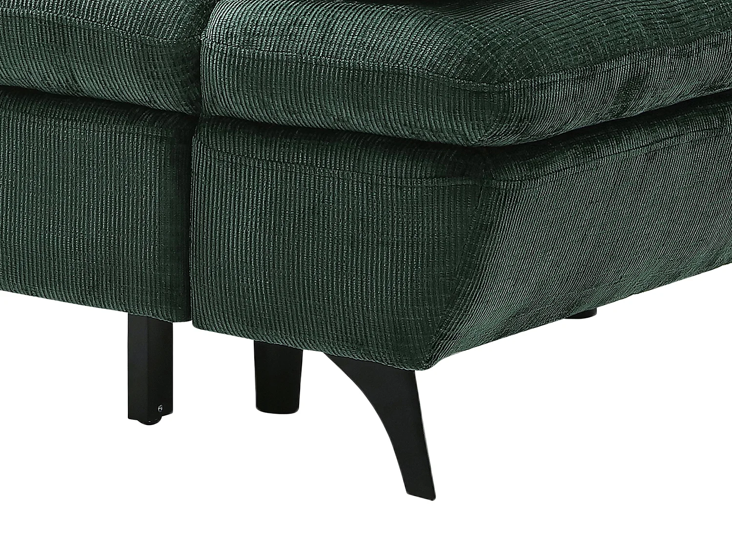 Venstre hjørnesofa, der kan konverteres, i tekstureret stof med grøn opbevaringsboks MORAVA