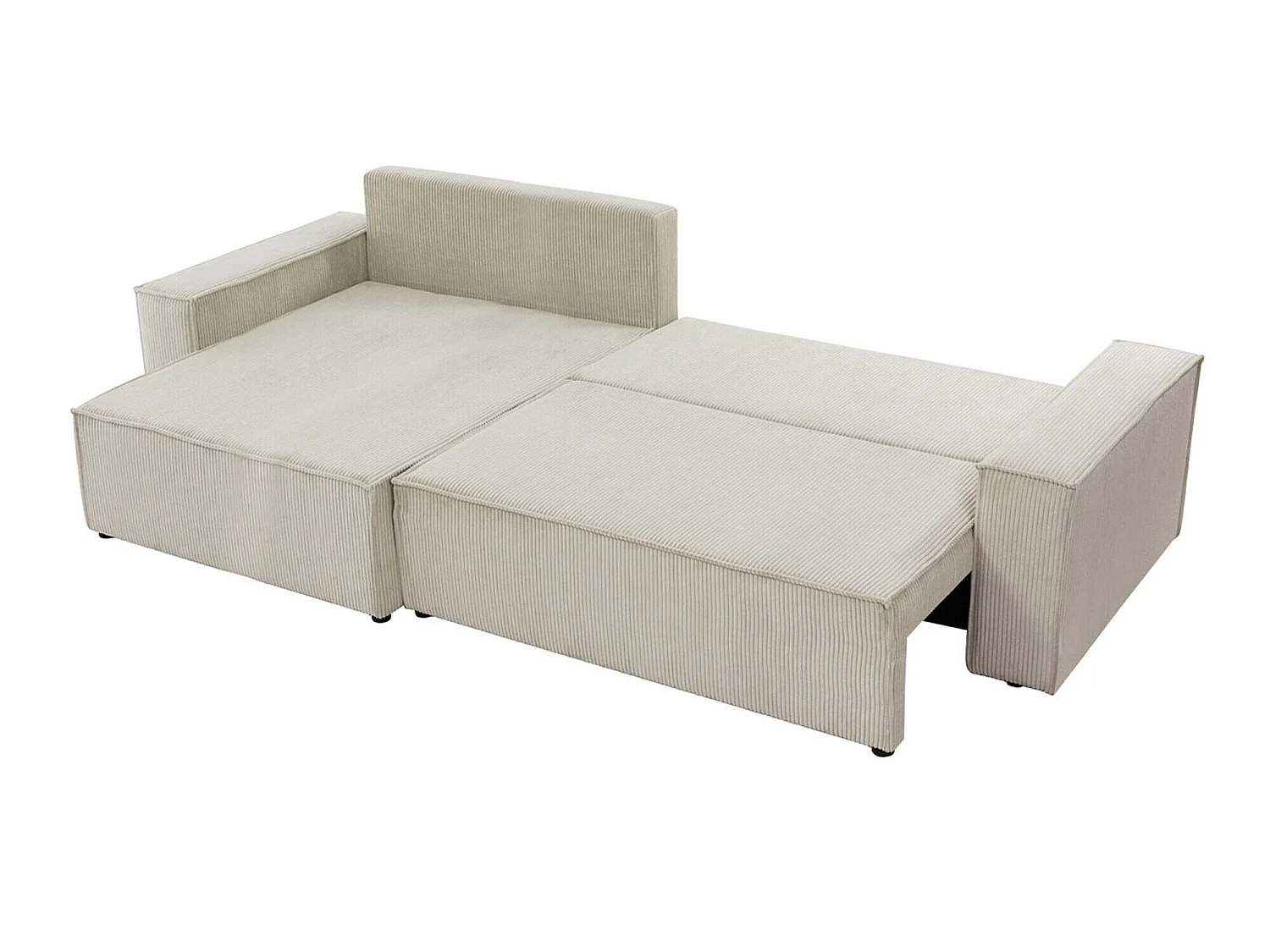 Canapé d'angle Vespes II, Gris clair, Fonction de couchage, 27x15x8cm
