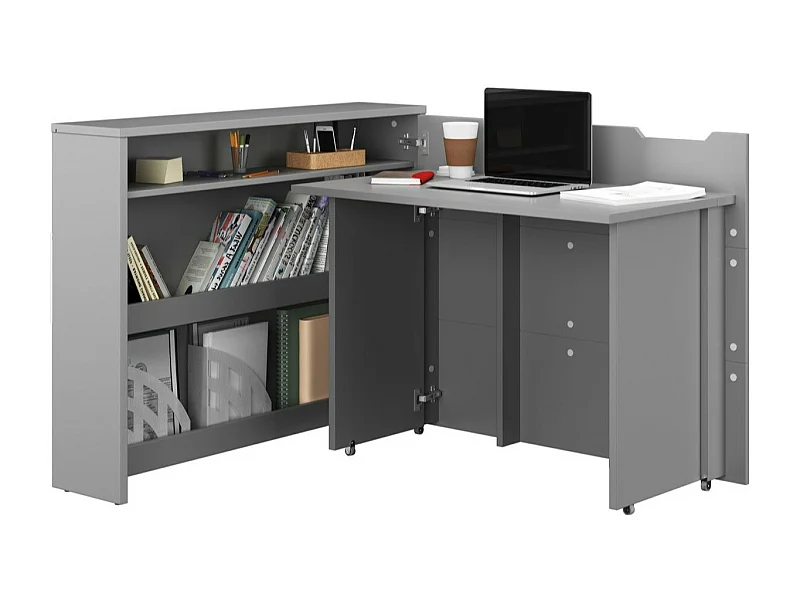 Bureau d'angle Concept Pro Lenart Levfere 158, Angulaire, 93x136x115cm, Gris