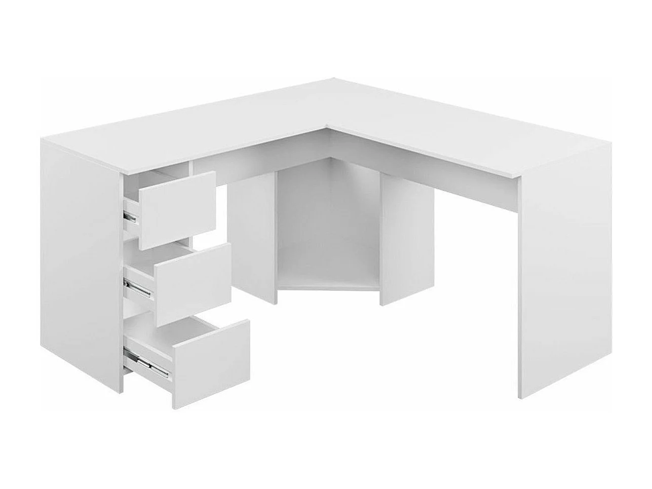 Mesa de ordenador esquinera Comfivo 391, Con cajones, Número de cajones: 3, 74x142x142cm