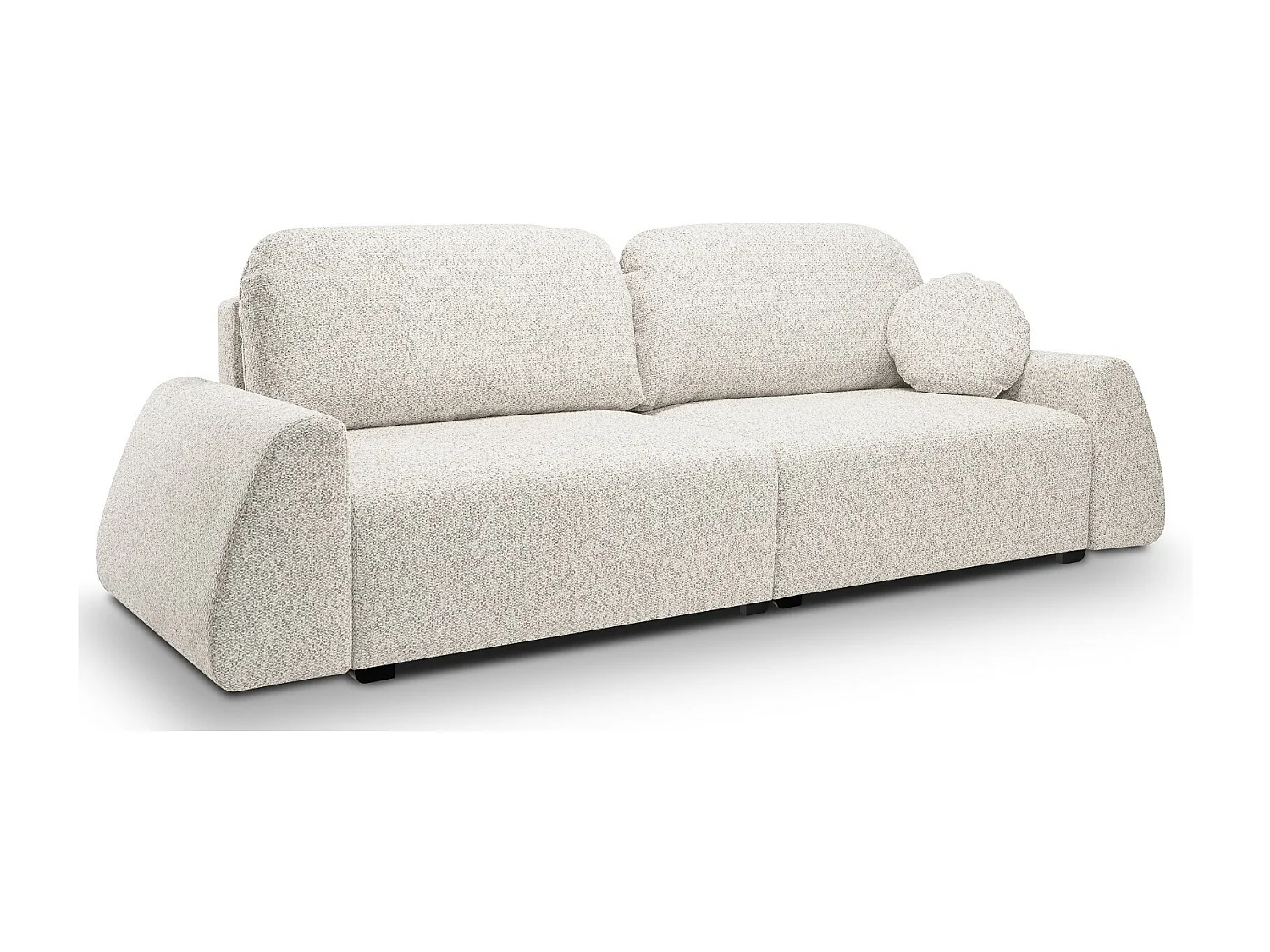 Nowoczesna sofa rozkładana ALMI z funkcją spania - 3-osobowa sofa z podstawą łóżka, mechanizm DL, 2 poduszki oparciowe, 260x100x80 cm Beżowy