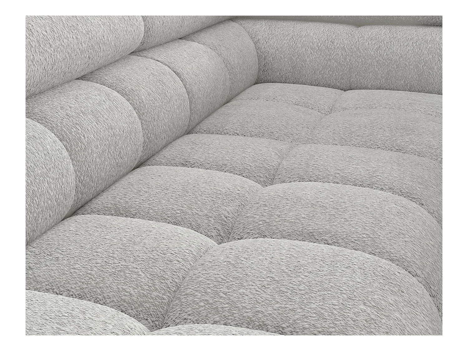 Canapé d'angle Latina R/revêtement tissu-Boulcé/Blanc