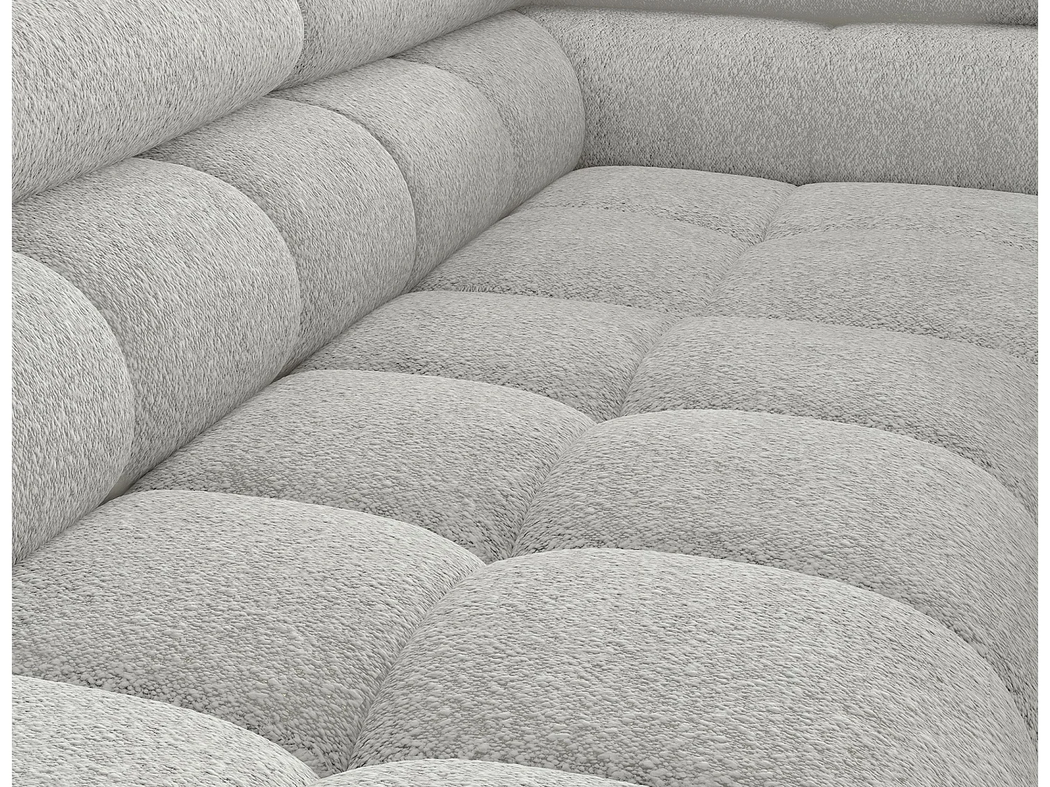 Canapé d'angle Latina R/revêtement tissu-Boulcé/Blanc