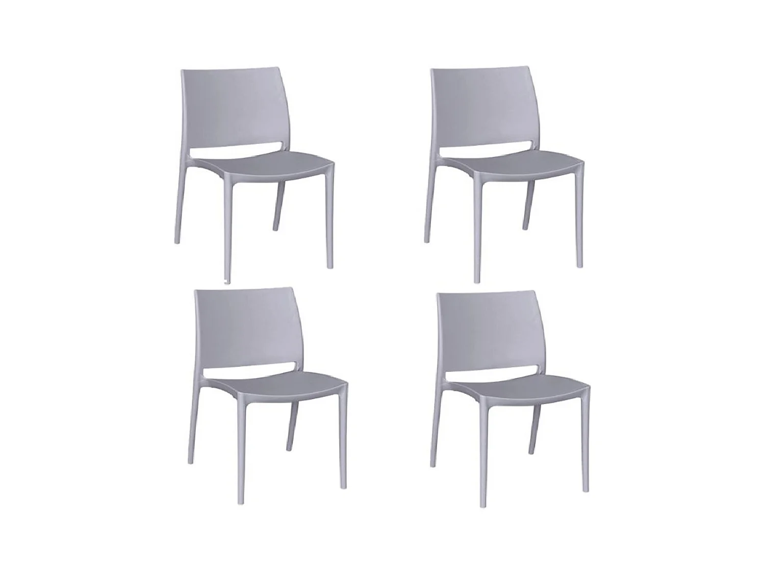 Chaise de salle à manger Altea en plastique gris clair, modèle confort x 4