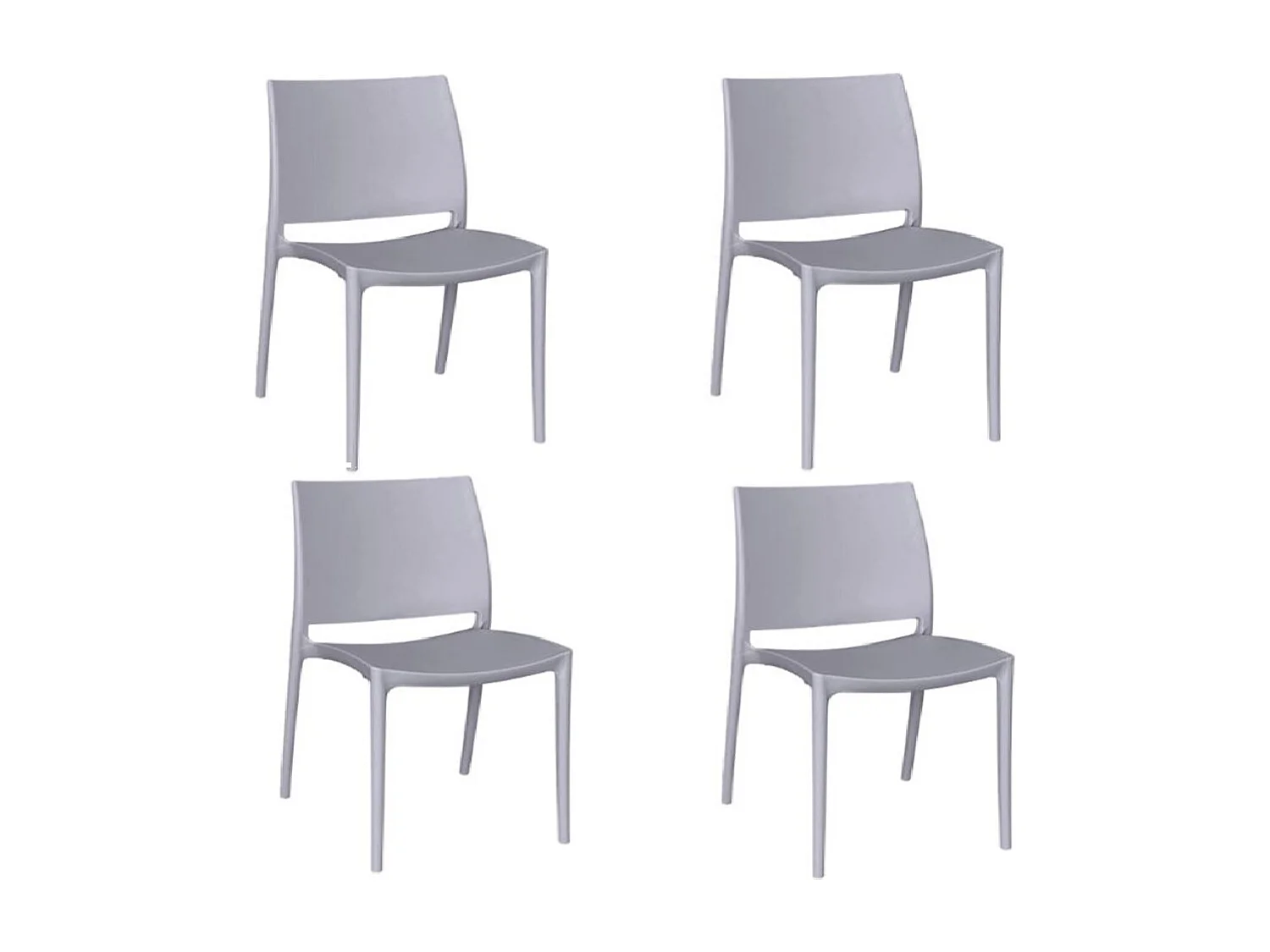 Chaise de salle à manger Altea en plastique gris clair, modèle confort x 4