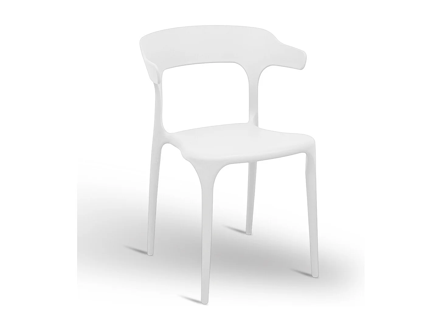 Sedia California in plastica colore bianco impilabile modello comfort