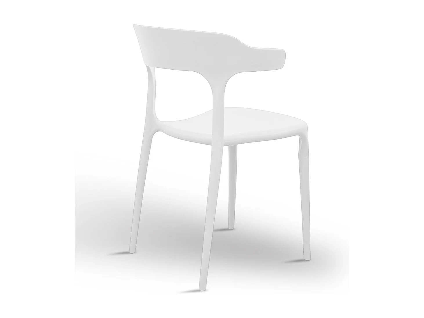 Sedia California in plastica colore bianco impilabile modello comfort