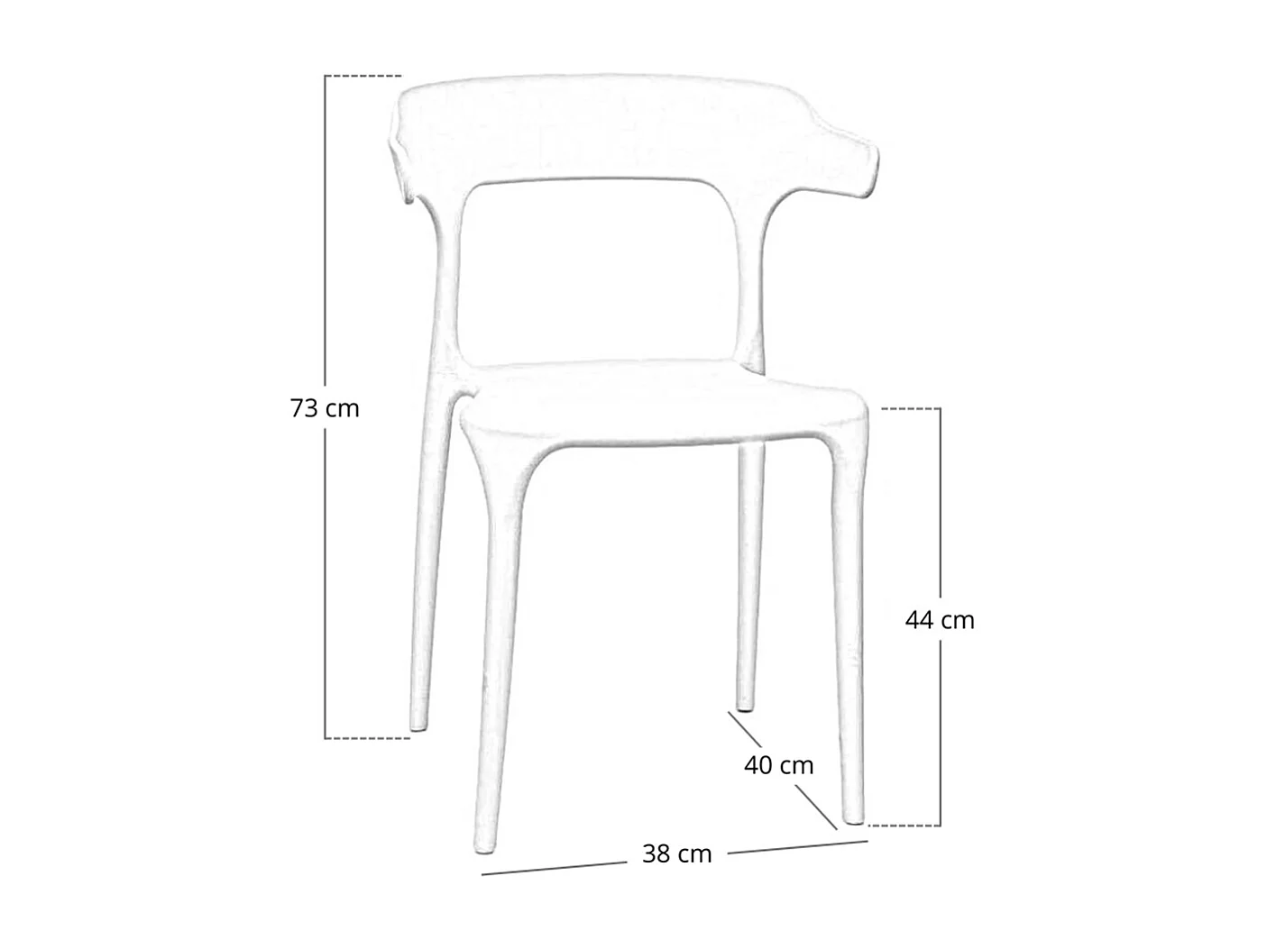 Sedia California in plastica colore bianco impilabile modello comfort