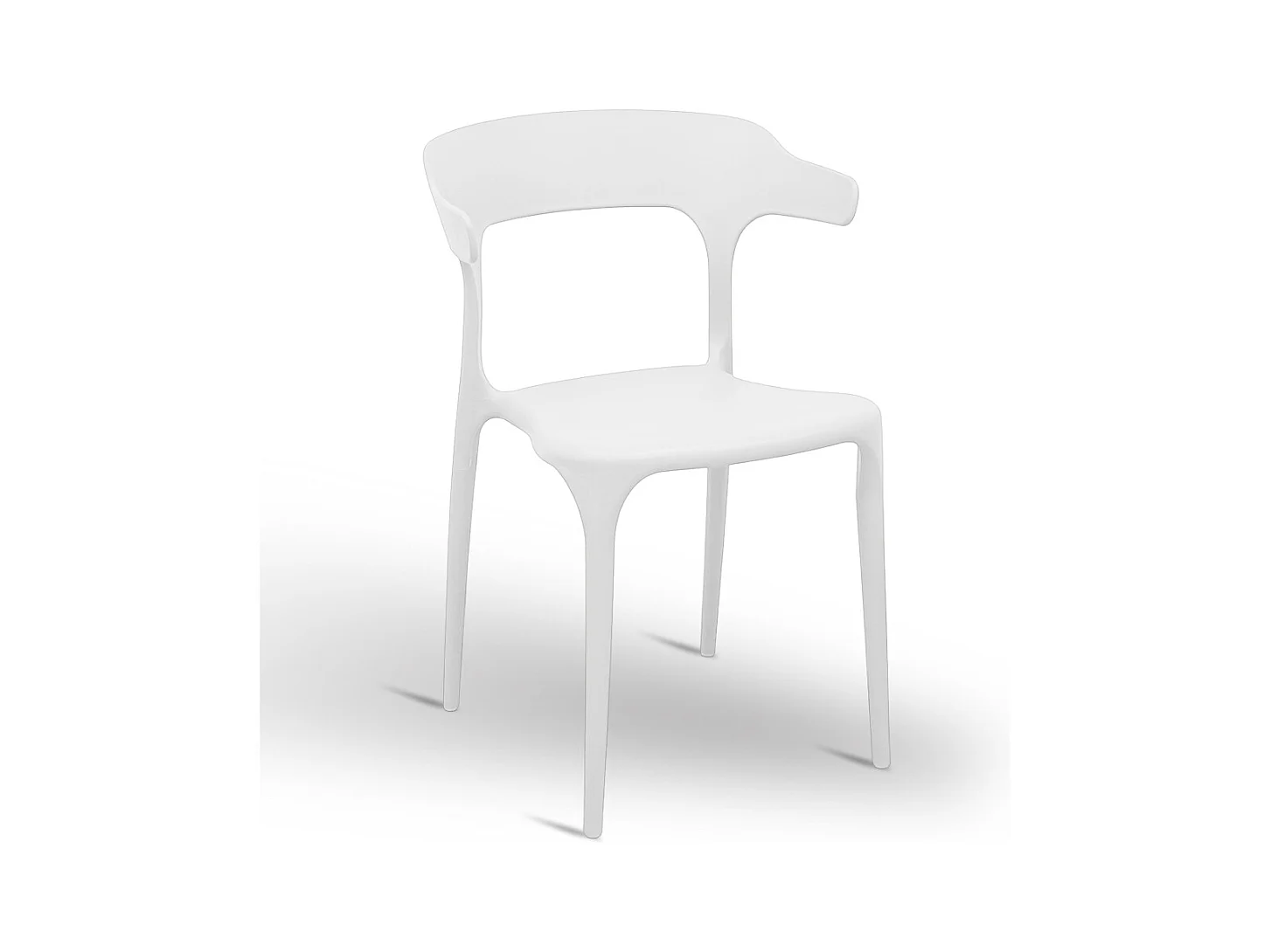 Chaise California en plastique blanc empilable modèle confort