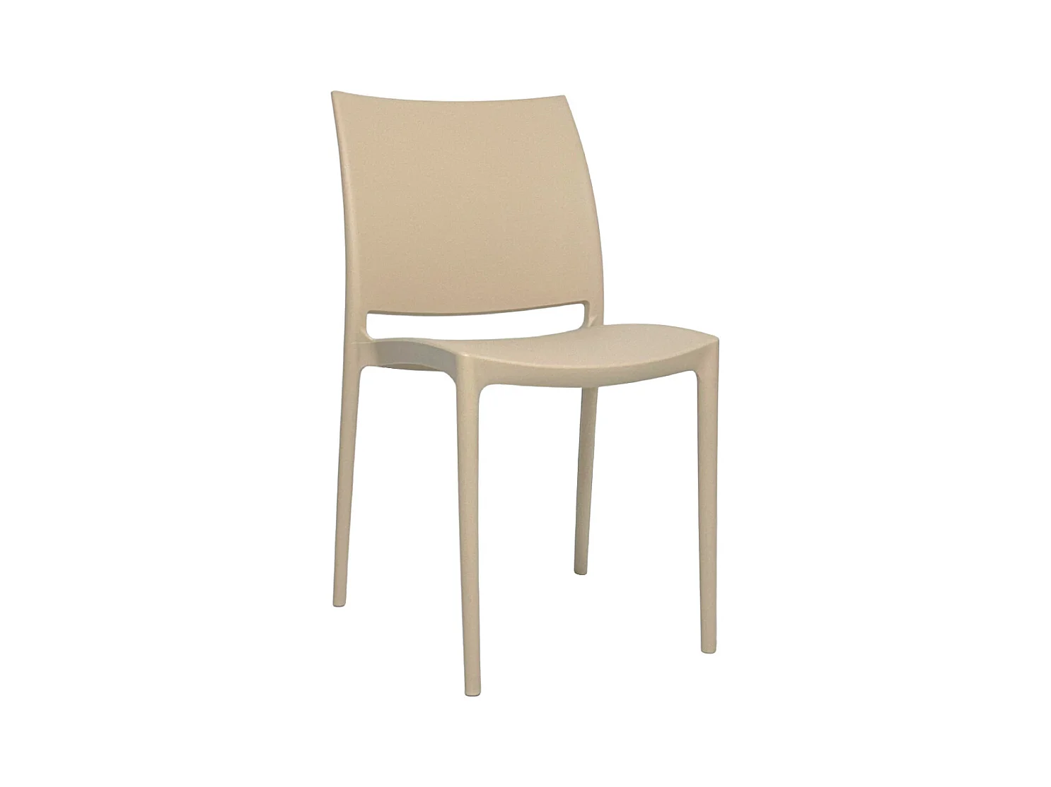 Chaise de salle à manger Altea en plastique marron clair, modèle confort