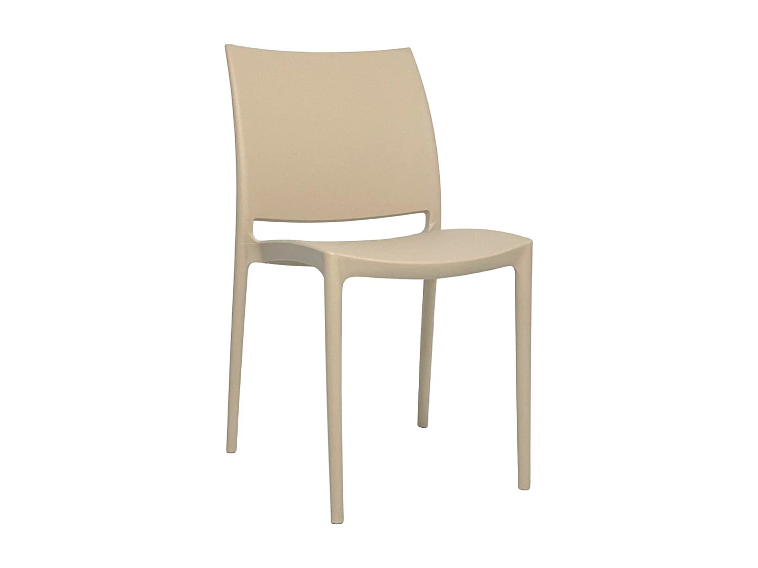 Chaise de salle à manger Altea en plastique marron clair, modèle confort
