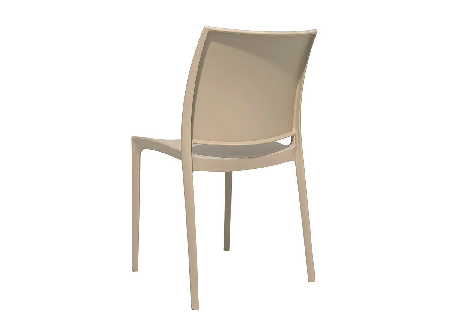 Chaise de salle à manger Altea en plastique marron clair, modèle confort