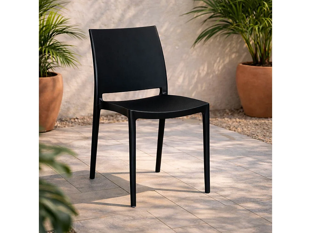Chaise Altea en plastique noir, modèle confort