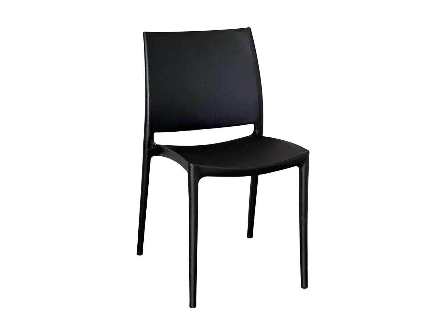 Chaise Altea en plastique noir, modèle confort