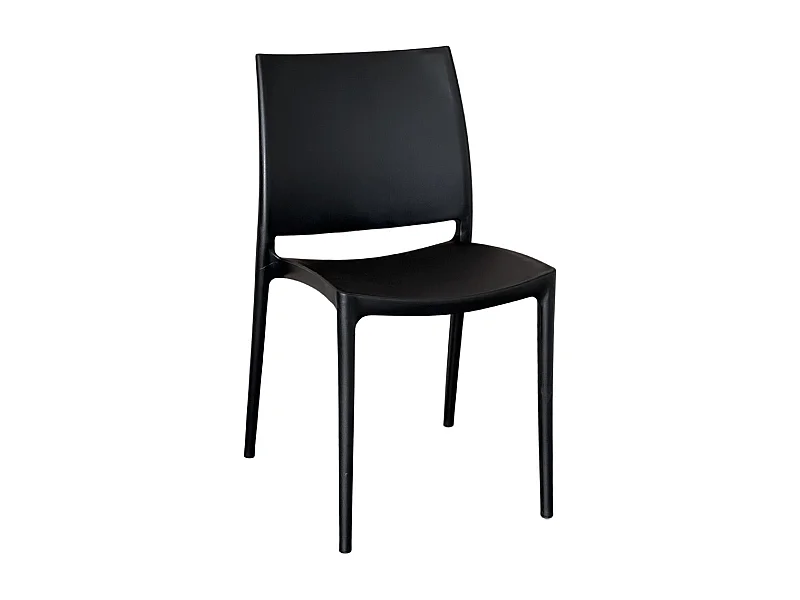 Chaise Altea en plastique noir, modèle confort