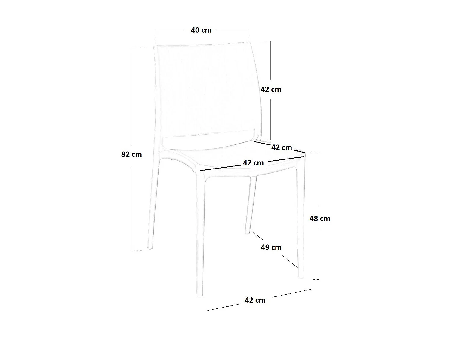 Chaise Altea en plastique gris clair, modèle confort