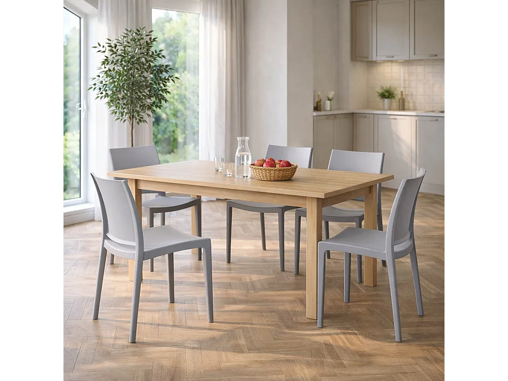 Silla Altea en plástico gris claro, modelo confort