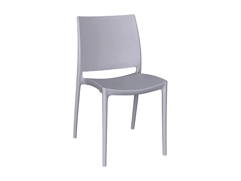 Silla Altea en plástico gris claro, modelo confort