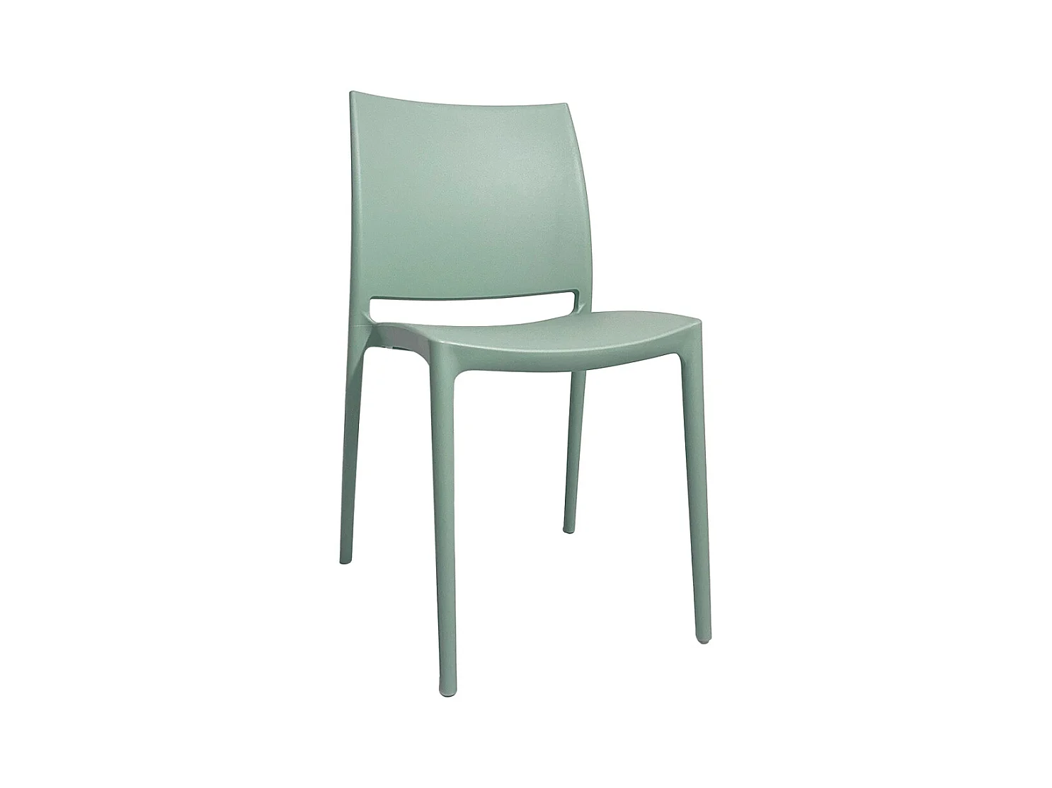 Chaise de salle à manger Altea en plastique vert sauge, modèle confort