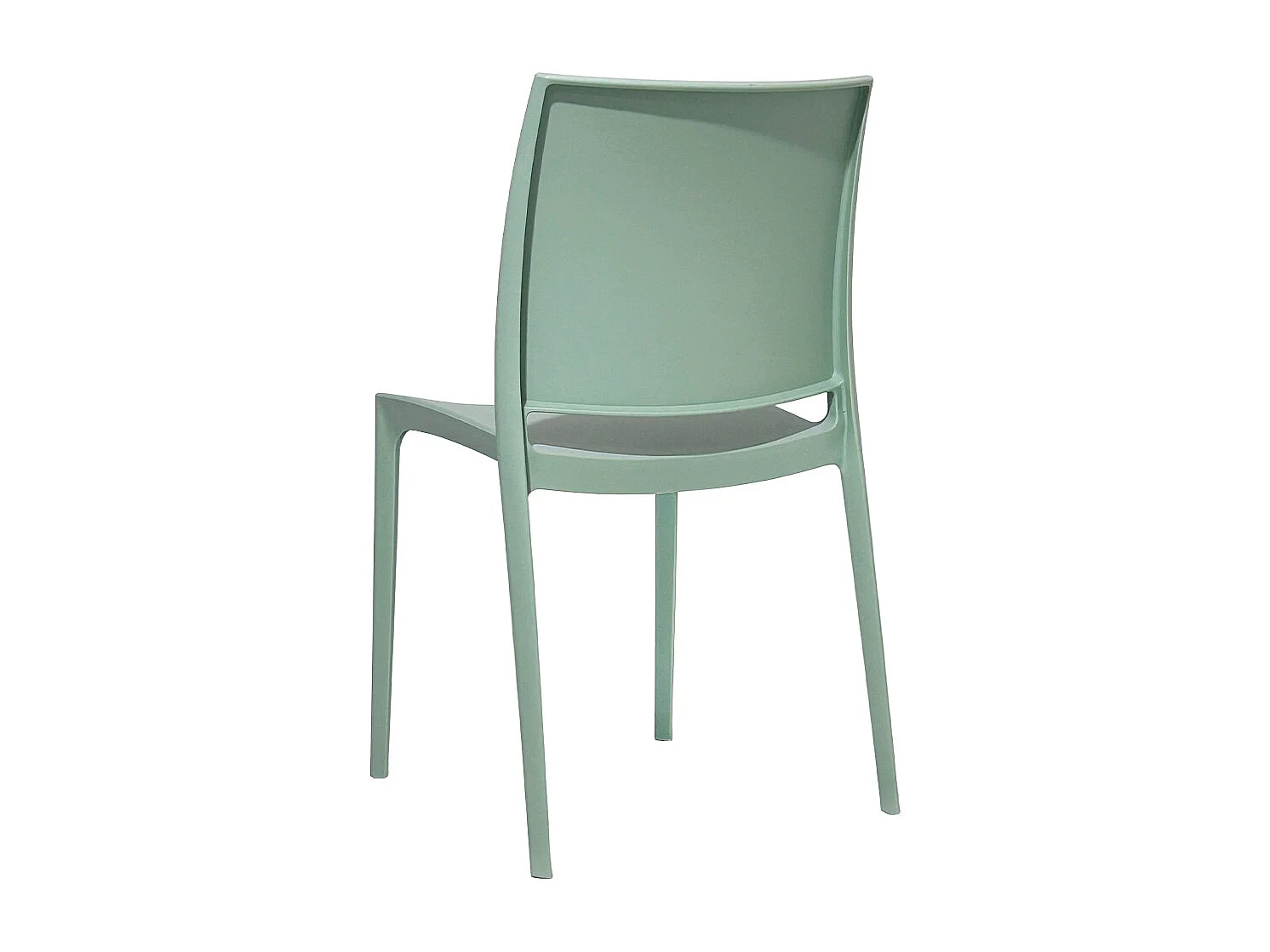 Silla de comedor Altea en plástico verde salvia, modelo confort