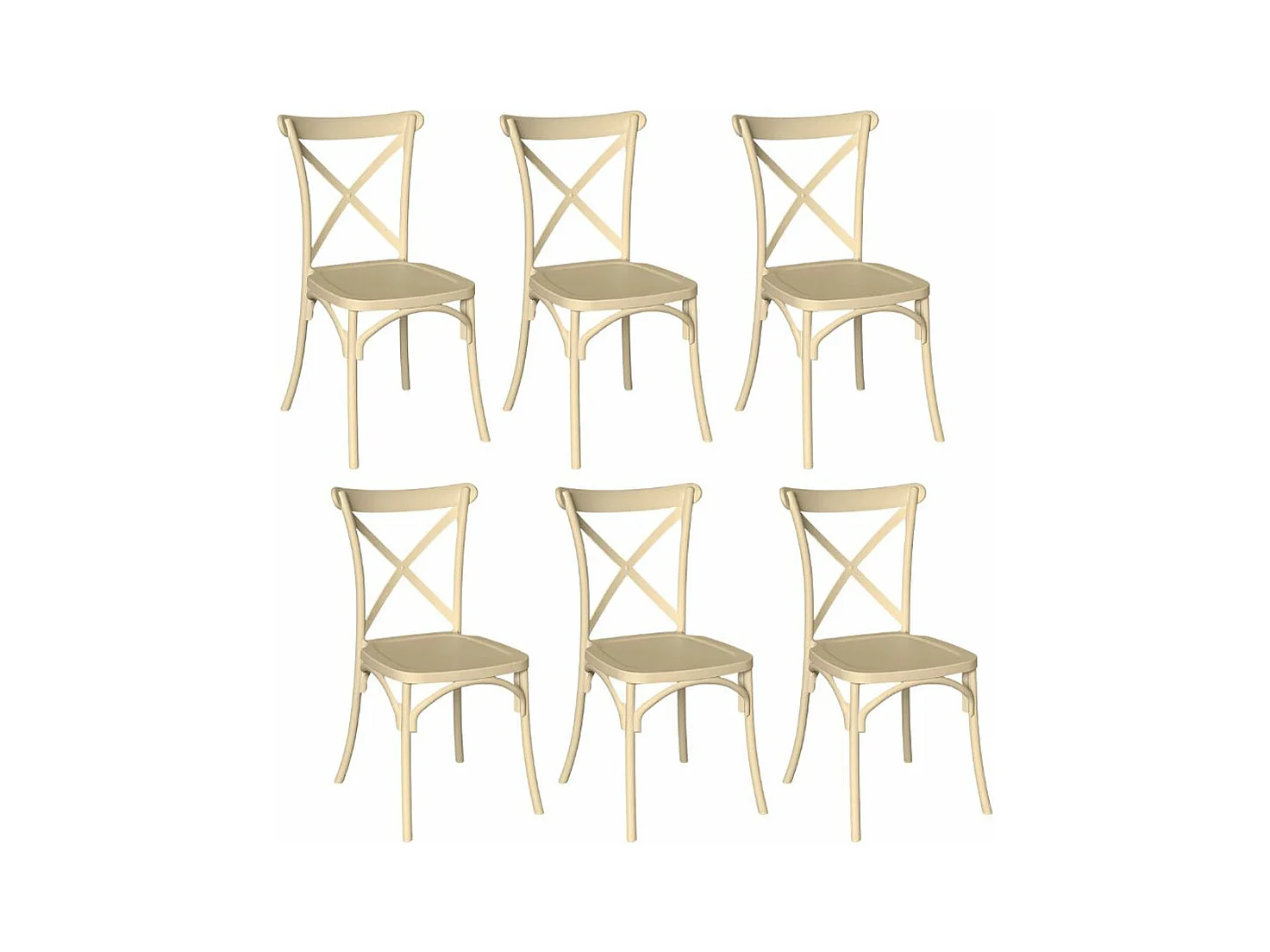 Chaise plastique beige sprint polypropylène empilable x6